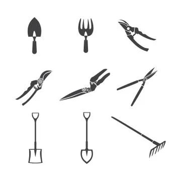 Gardening tools isolate on white Stock Illustration