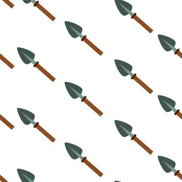 Gardening tools seamless pattern handraw Stock Illustration