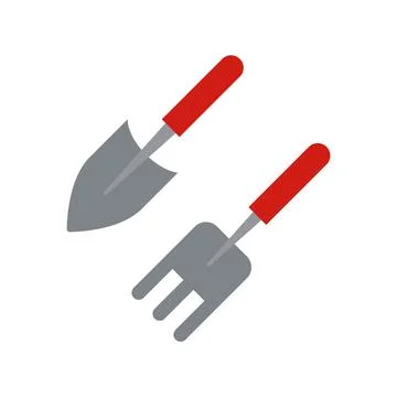 Gardening Tools Set isolated on White background. Stock Illustration
