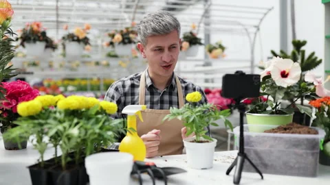 Gardening Tutorial in a Greenhouse 스톡 동영상 311693621