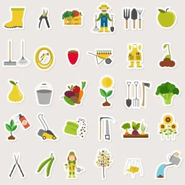 Gardening work, farming seamless pattern. Flat style design Stock Illustration