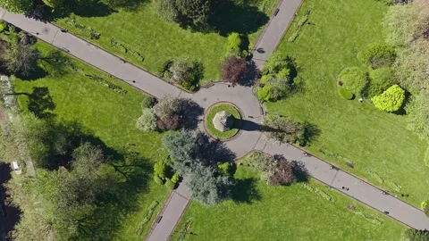 Gardens and cenotaph of Hamilton Square, Birkenhead, England Stock Footage 334800282