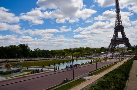 The gardens of the Eiffel Tower were designed by Jules Vacherot 写真素材