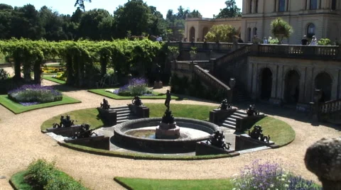 Gardens Osbourne house Isle of Wight Stock Footage