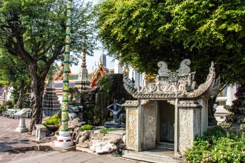 Gardens surrounding the palatial complex in the center of Bangkok Thailand Stock Photos