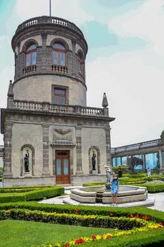 Gardens of the upper floor of the chapultepec castle Stock Photos