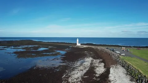 Gardur lighthouse in Iceland Stock Footage 257526969