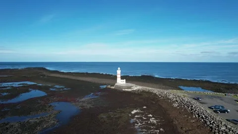 Gardur lighthouse in Iceland Stock Footage 257585897