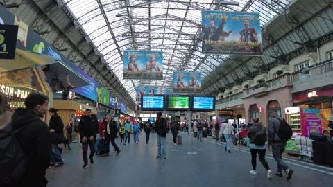 Gare de l'Est , train station in Paris Stock Footage 228576977