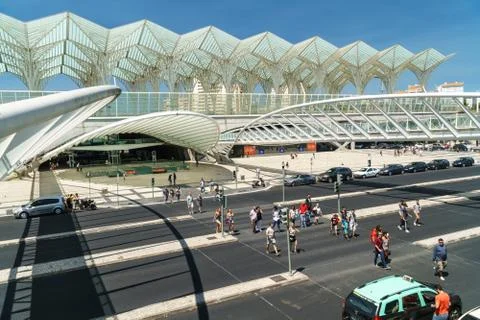 Gare do Oriente (Lisbon Oriente Station) is one of the main Portuguese Stations. Stock Photos