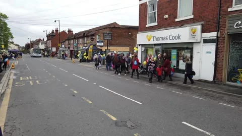 Garforth Leeds UK, 3rd May 2019: Footage of the Tour de Yorkshire going thr.. Stockbeeldmateriaal 277188164