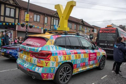 Garforth Leeds UK, 3rd May 2019: Footage of the Tour de Yorkshire going throu Stock Photos