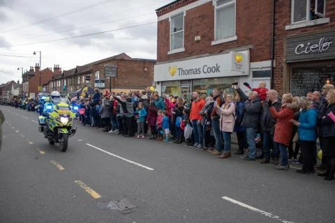 Garforth Leeds UK, 3rd May 2019: Footage of the Tour de Yorkshire going throu Stock Photos