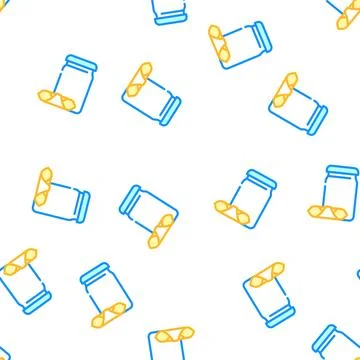 Garganelli pasta vector seamless pattern Stock Illustration