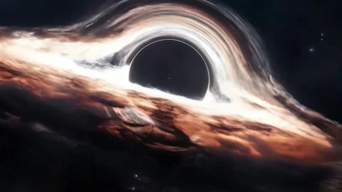 Gargantua black hole animate. Interstellar black hole. Stock Footage 296077556