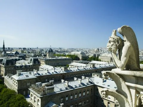 Gargoyle atop building Stock Photos