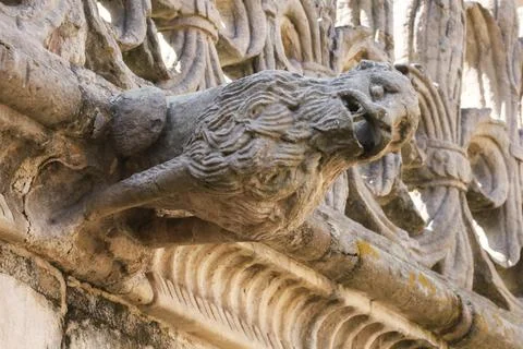 Gargoyle of the Courtyard of The House of Shells in the historic center of .. Stock Photos