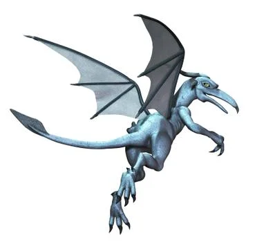 Gargoyle in Flight Stock Illustration