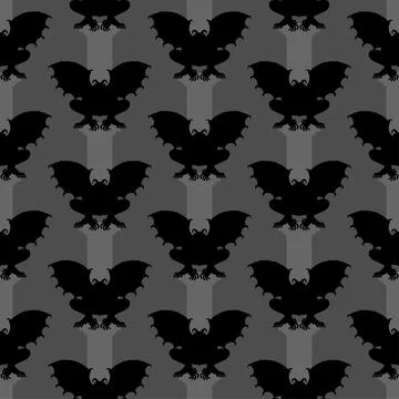 Gargoyle pattern seamless. Stone demonic character, monster background. Fanta イラスト素材