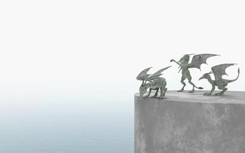 Gargoyle sculptures Stock Illustration
