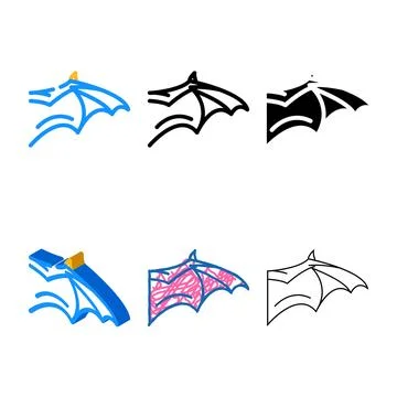 Gargoyle wing color icon vector series Stock Illustration