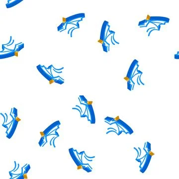 Gargoyle wing isometric icon seamless pattern Stock Illustration