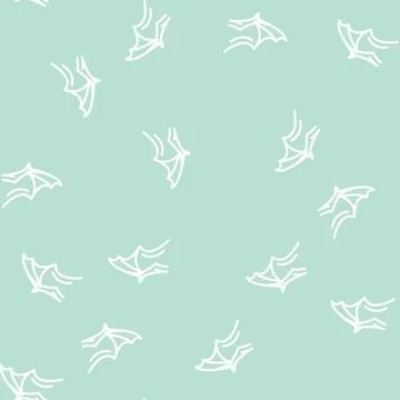 Gargoyle wing line vector seamless pattern Stock Illustration