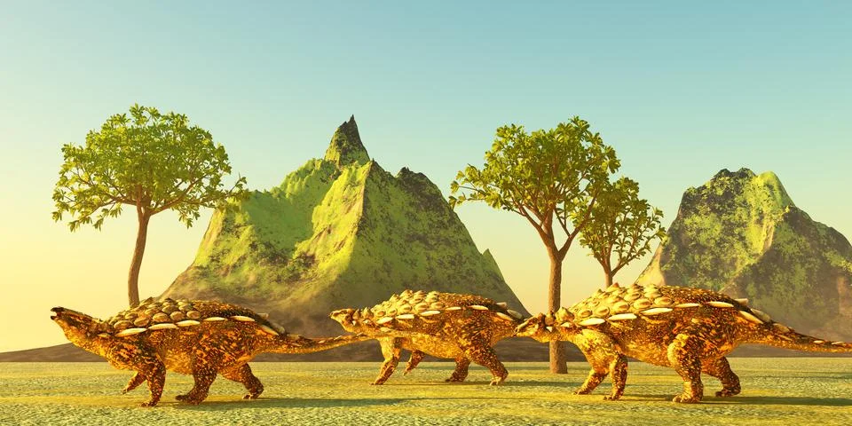 Gargoyleosaurus Dinosaurs Stock Illustration