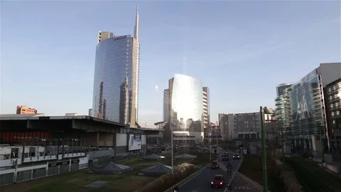 Garibaldi financial district, Milan Video stock 70808059