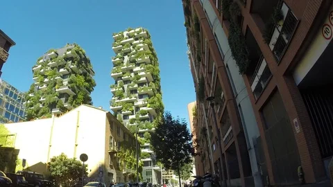 Garibaldi financial district, Milan Stock Footage