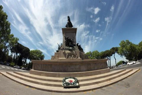 Garibaldi Monument in Rome Stock Photos