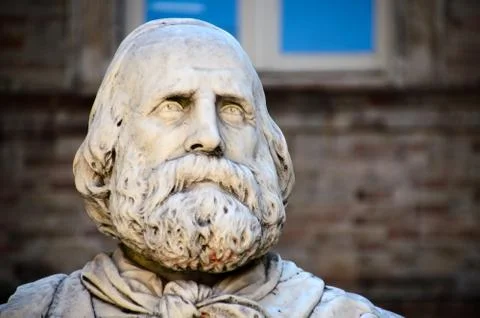 Garibaldi statue face Stock Photos