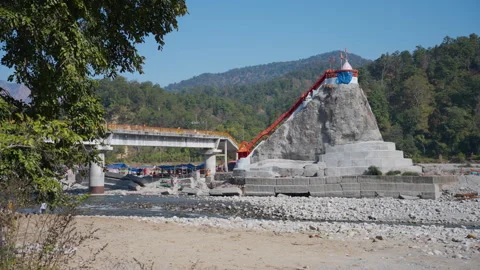 Garjiya Devi Temple by Kosi River in Nainital District, Serene Spiritual Escape Video stock 320591242