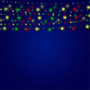 Garland on a blue background.  Eps 10. Stock Illustration