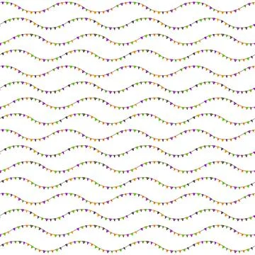 Garland, circus flags seamless pattern. Hand drawn doodle colorful cartoon Stock Illustration