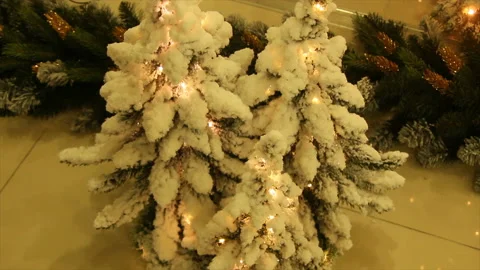 Garland on the decorative pine 스톡 동영상 142692154