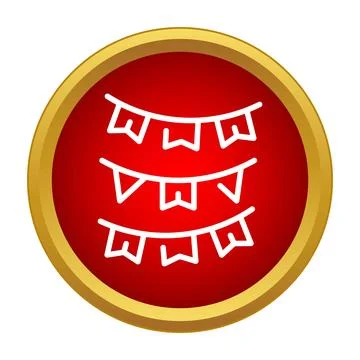 Garland flags icon symbolizing celebration party and festival Stock Illustration