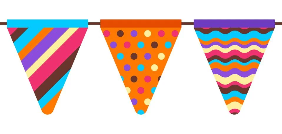 Garland of flags pattern. Illustrazione stock