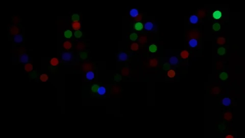 The garland flashes rapidly with different lights Stock Footage 106185782