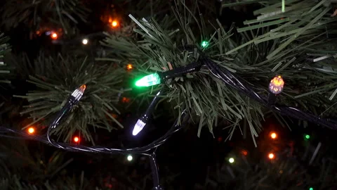 The garland glows with colored lights Stock Footage 213354501
