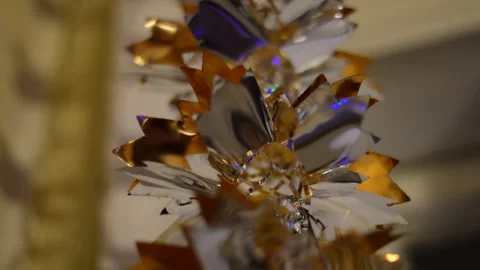 Garland hangs on the window Stock Footage 246865322