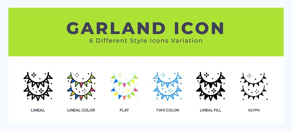 Garland icon set pack vector illustration. Stock Illustration