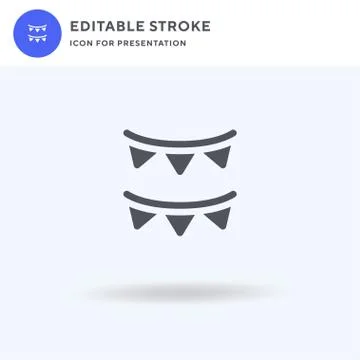 Garland icon vector, filled flat sign, solid pictogram isolated on white, logo Illustrazione stock