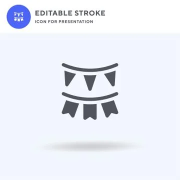 Garland icon vector, filled flat sign, solid pictogram isolated on white, logo Stock Illustration