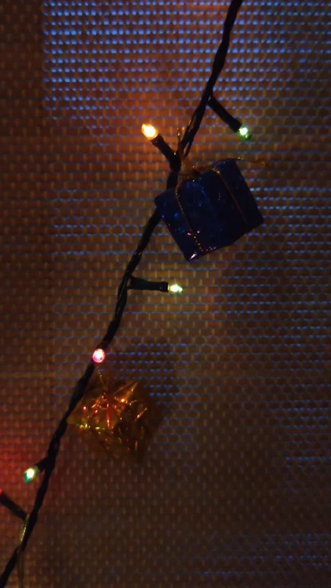 Garland lights in the dark Video stock 323619752