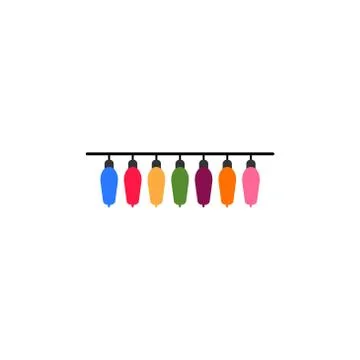 Garland lights vector design template illustration 스톡 일러스트