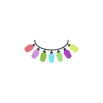 Garland lights vector design template illustration Stock Illustration