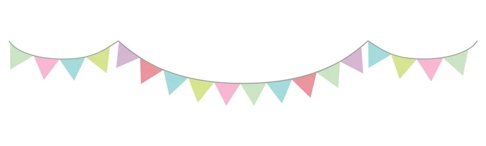 Garland in pastel colors vector. triangular colorful 스톡 일러스트