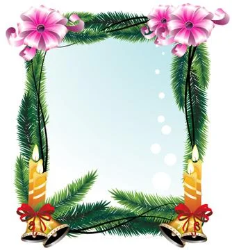 Garland of pine branches Stock Illustration
