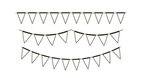 Garland with rectangle flags line set. Decorative bunting background for party Illustrazione stock